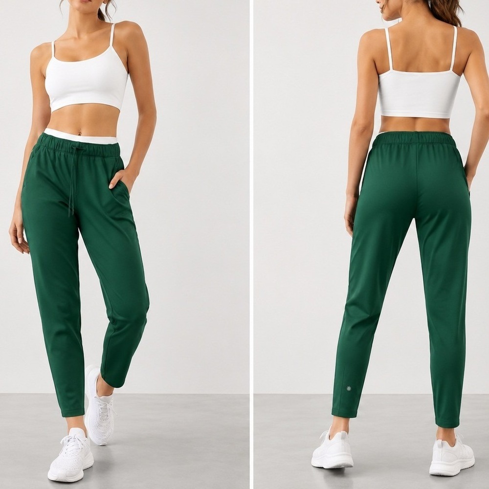 Athleta‎ Unstoppable Women Large Green Flex Fleece Mid Rise Jogger Track Pants L
